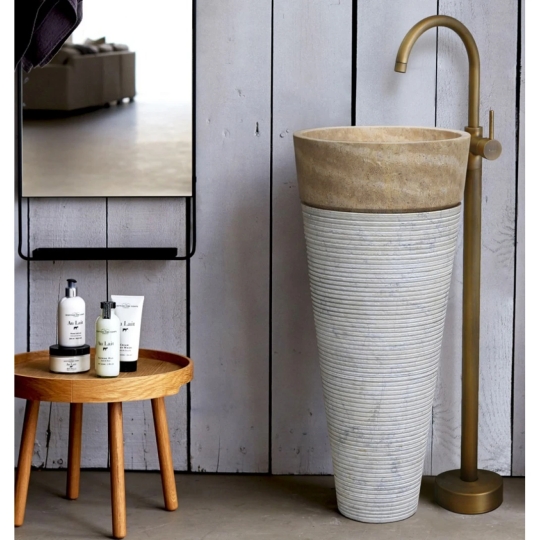 Chậu Rửa Mặt Lavabo Kanly MAR74 Đặt Sàn Đá Tự Nhiên
