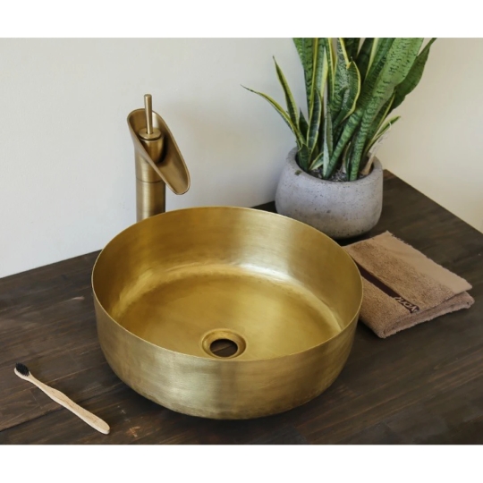 Chậu Lavabo Kanly RSC401V Đặt Bàn Phong Cách Đồng Cổ 376x115 mm