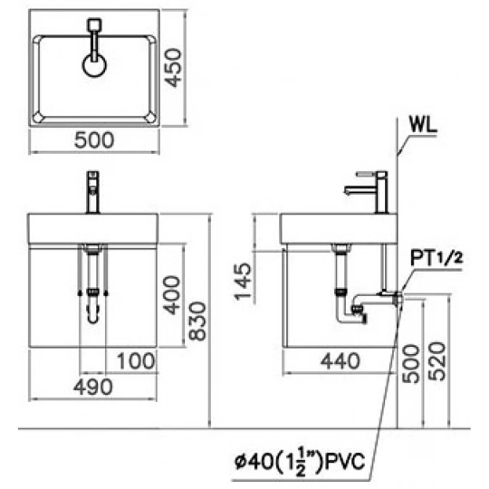 Chậu Lavabo Caesar LF5253 Đặt Bàn