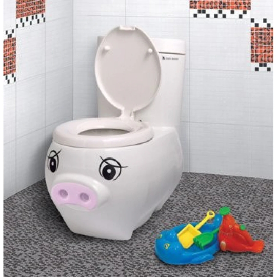 Bồn Cầu Trẻ Em Thiên Thanh Piggy 1 Khối Xả Nhấn
