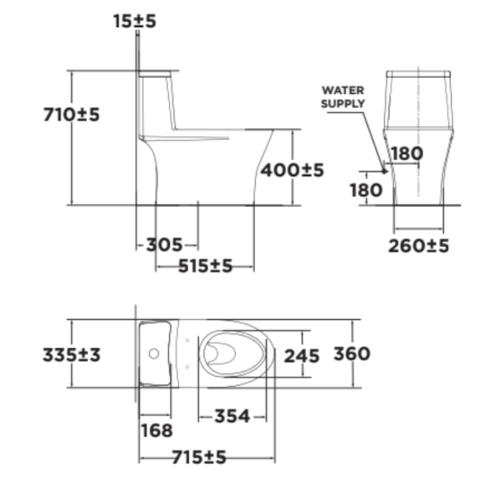 Bồn cầu 1 khối American Standard VF-2530SW (VF2530SW) nắp rửa cơ M4A839