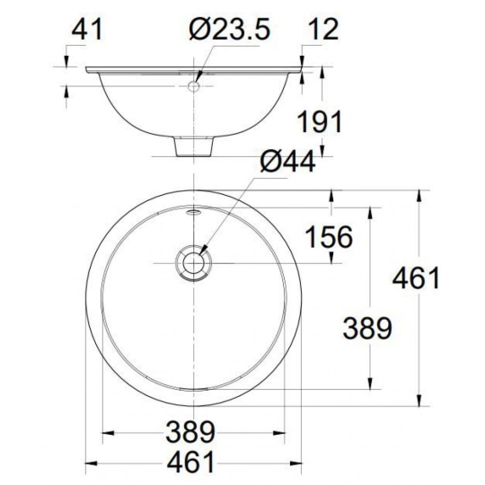 Lavabo Âm Bàn Tròn American Standard 0433-WT Conpet